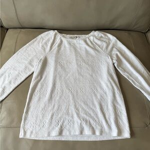 LOFT Elegant White Textured Women's Top